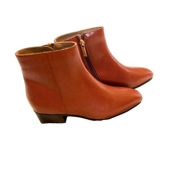 Aquatalia Fuoco Lizard Embossed Bootie in Russet Made in Italy‎ NWOT Size 6 - Picture 3 of 7